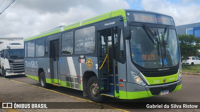 Transbus Cachoeirinha 2403 na cidade de Cachoeirinha, Rio Grande do Sul, Brasil, por Gabriel da Silva Ristow. Número da foto: #12659429.