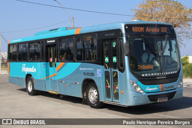 Auto Ônibus Fagundes RJ 101.280 na cidade de Niterói, Rio de Janeiro, Brasil, por Paulo Henrique Pereira Borges. Número da foto: #12661815.