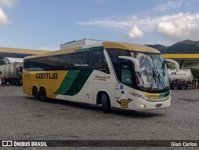 Empresa Gontijo de Transportes 21490 na cidade de Tanguá, Rio de Janeiro, Brasil, por Gian Carlos. Número da foto: #12660577.