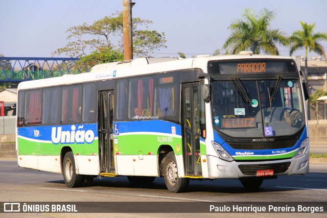 Viação União RJ 204.092 na cidade de Duque de Caxias, Rio de Janeiro, Brasil, por Paulo Henrique Pereira Borges. Número da foto: #12661757.