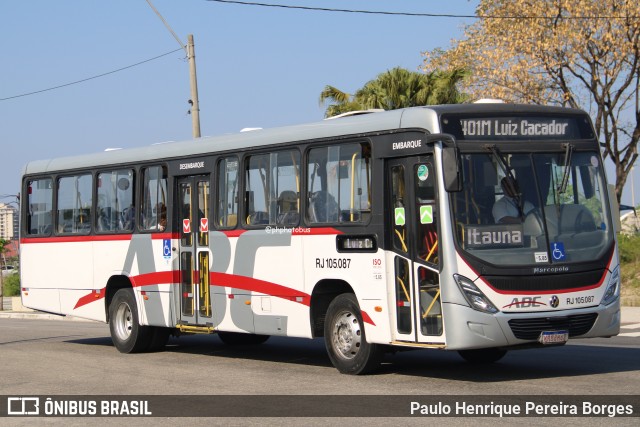 Auto Viação ABC RJ 105.087 na cidade de Niterói, Rio de Janeiro, Brasil, por Paulo Henrique Pereira Borges. Número da foto: #12661773.
