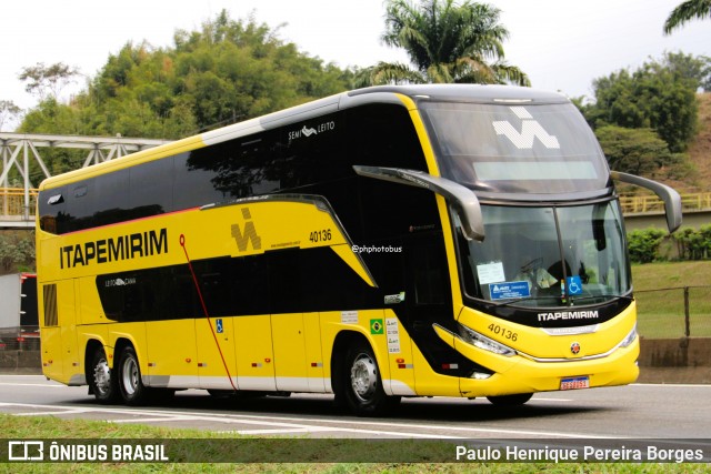 Viação Nova Itapemirim 40136 na cidade de Piraí, Rio de Janeiro, Brasil, por Paulo Henrique Pereira Borges. Número da foto: #12664432.