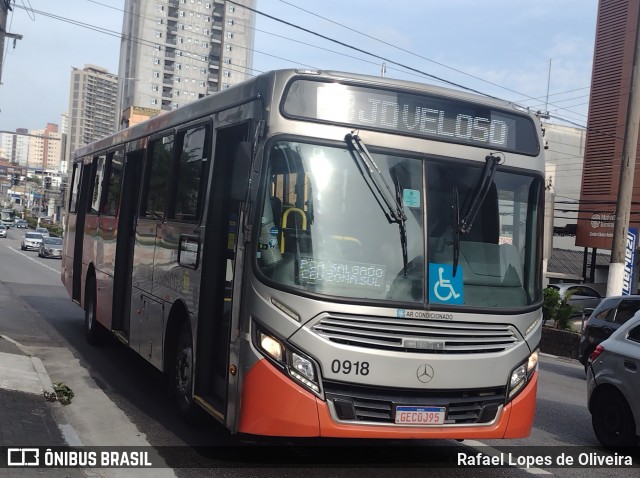 Viação Osasco 0918 na cidade de Osasco, São Paulo, Brasil, por Rafael Lopes de Oliveira. Número da foto: #12665799.