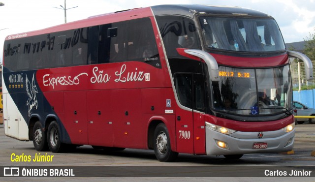 Expresso São Luiz 7900 na cidade de Goiânia, Goiás, Brasil, por Carlos Júnior. Número da foto: #12675414.