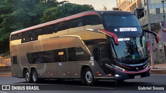 Transportes Única Petrópolis RJ 163.008 na cidade de Rio de Janeiro, Rio de Janeiro, Brasil, por Gabriel Sousa. Número da foto: #12675876.