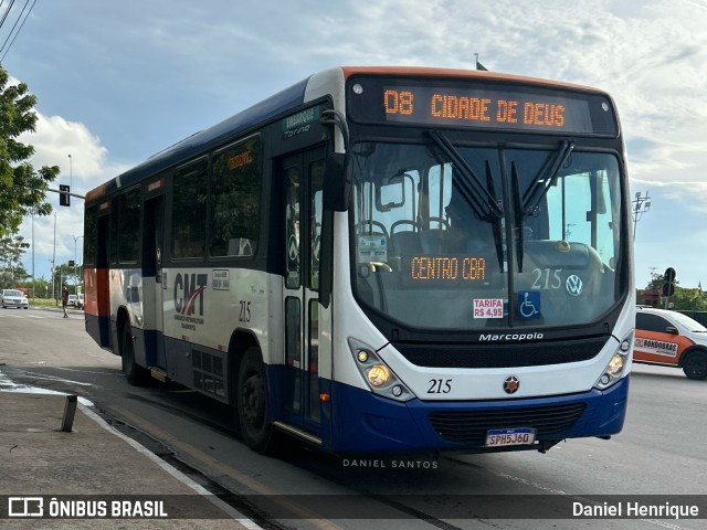 CMT - Consórcio Metropolitano Transportes 215 na cidade de Cuiabá, Mato Grosso, Brasil, por Daniel Henrique. Número da foto: #12675005.