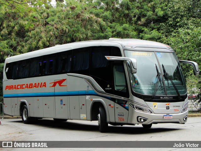 Viação Piracicabana 7034 na cidade de São Paulo, São Paulo, Brasil, por João Victor. Número da foto: #12680660.