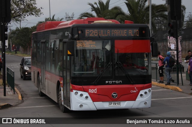 STU Santiago Transporte Urbano SPVW83 na cidade de Puente Alto, Cordillera, Metropolitana de Santiago, Chile, por Benjamín Tomás Lazo Acuña. Número da foto: #12677792.