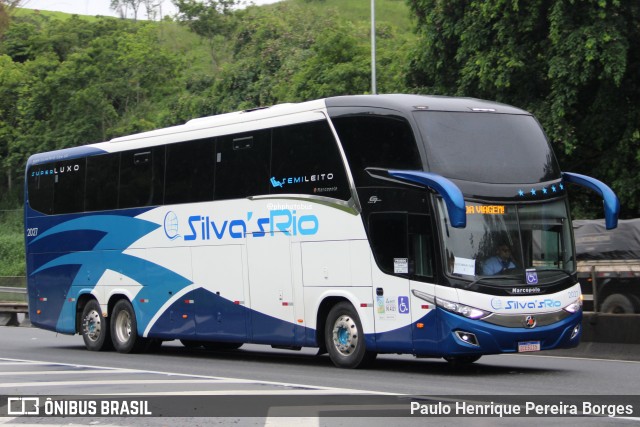 Silva's Rio Turismo e Fretamento 2027 na cidade de Piraí, Rio de Janeiro, Brasil, por Paulo Henrique Pereira Borges. Número da foto: #12680182.