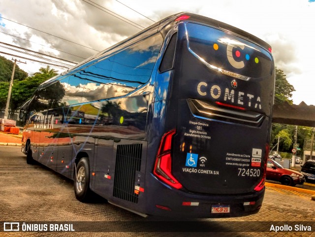 Viação Cometa 724520 na cidade de Cruzeiro, São Paulo, Brasil, por Apollo Silva. Número da foto: #12682401.
