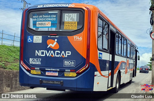 Viação Novacap B51637 na cidade de Rio de Janeiro, Rio de Janeiro, Brasil, por Claudio Luiz. Número da foto: #12683552.