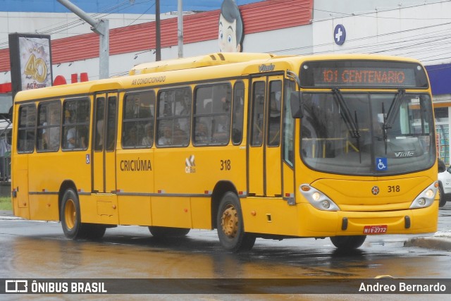 Expresso Coletivo Forquilhinha 318 na cidade de Criciúma, Santa Catarina, Brasil, por Andreo Bernardo. Número da foto: #12682725.