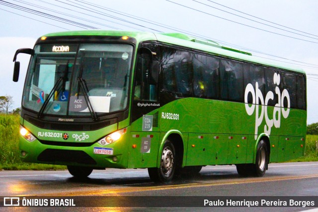 Opção Fretamento e Turismo RJ 632.031 na cidade de Campos dos Goytacazes, Rio de Janeiro, Brasil, por Paulo Henrique Pereira Borges. Número da foto: #12686819.