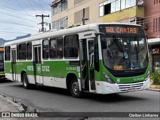 Viação Vera Cruz RJ 205.004 na cidade de Rio de Janeiro, Rio de Janeiro, Brasil, por Cleiton Linhares. Número da foto: #12686159.