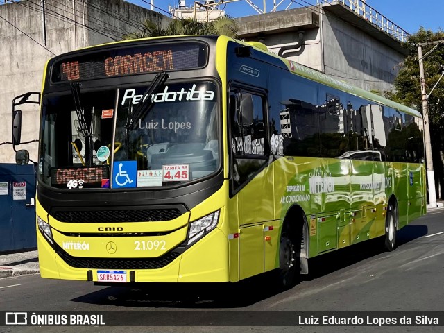 Viação Pendotiba 2.1.092 na cidade de Niterói, Rio de Janeiro, Brasil, por Luiz Eduardo Lopes da Silva. Número da foto: #12611345.