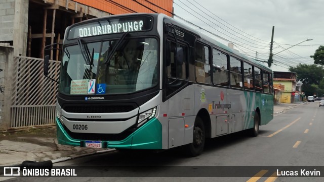 Auto Viação Urubupungá 00206 na cidade de Osasco, São Paulo, Brasil, por Lucas Kevin. Número da foto: #12610996.