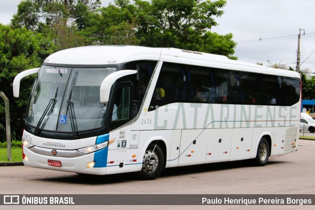 Auto Viação Catarinense 3436 na cidade de Curitiba, Paraná, Brasil, por Paulo Henrique Pereira Borges. Número da foto: #12612423.