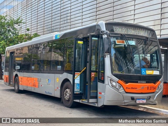 Viação Gato Preto 8 2734 na cidade de São Paulo, São Paulo, Brasil, por Matheus Neri dos Santos. Número da foto: #12610954.