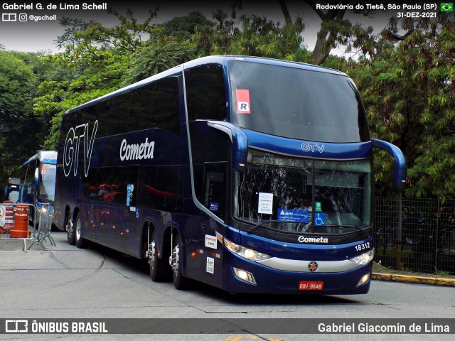 Viação Cometa 18312 na cidade de São Paulo, São Paulo, Brasil, por Gabriel Giacomin de Lima. Número da foto: #12612538.