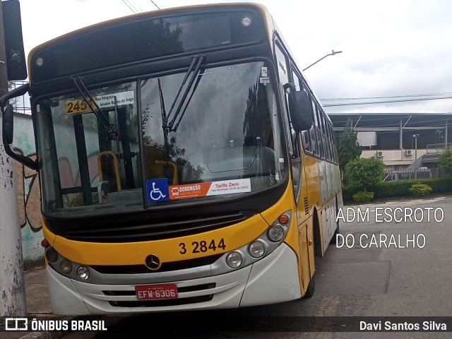 Viação Metrópole Paulista - Zona Leste 3 2844 na cidade de São Paulo, São Paulo, Brasil, por Davi Santos Silva. Número da foto: #12612348.