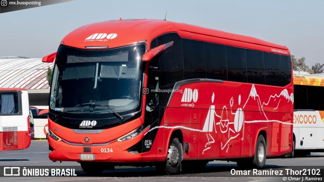 ADO - Autobuses de Oriente 0134 na cidade de Venustiano Carranza, Ciudad de México, México, por Omar Ramírez Thor2102. Número da foto: #12610995.
