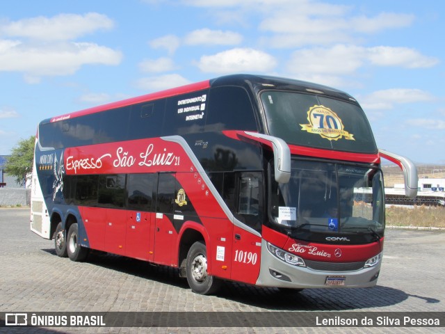 Expresso São Luiz 10190 na cidade de Caruaru, Pernambuco, Brasil, por Lenilson da Silva Pessoa. Número da foto: #12689430.