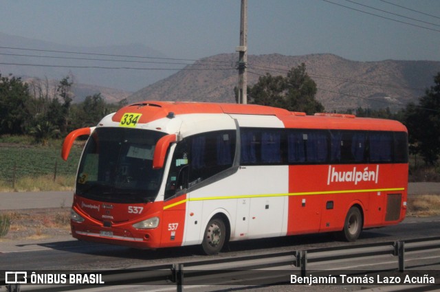 Buses Hualpén 537 na cidade de Lampa, Chacabuco, Metropolitana de Santiago, Chile, por Benjamín Tomás Lazo Acuña. Número da foto: #12689551.