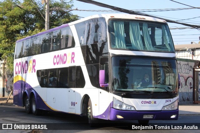 Condorbus 2474 na cidade de Estación Central, Santiago, Metropolitana de Santiago, Chile, por Benjamín Tomás Lazo Acuña. Número da foto: #12690197.