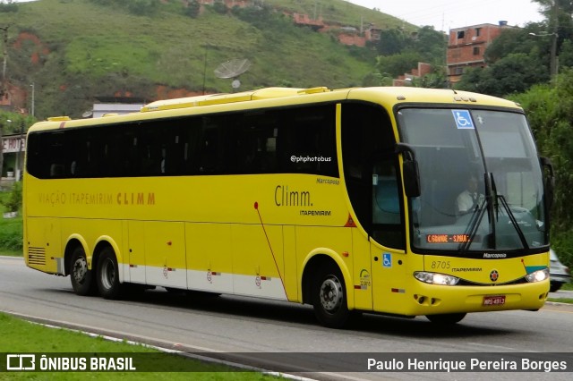 Viação Itapemirim 8705 na cidade de Barra do Piraí, Rio de Janeiro, Brasil, por Paulo Henrique Pereira Borges. Número da foto: #12689504.