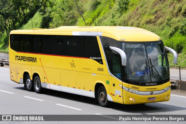 Viação Nova Itapemirim 20926 na cidade de Piraí, Rio de Janeiro, Brasil, por Paulo Henrique Pereira Borges. Número da foto: #12692568.