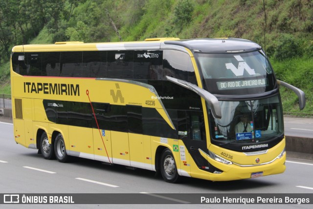 Viação Nova Itapemirim 40236 na cidade de Piraí, Rio de Janeiro, Brasil, por Paulo Henrique Pereira Borges. Número da foto: #12692560.