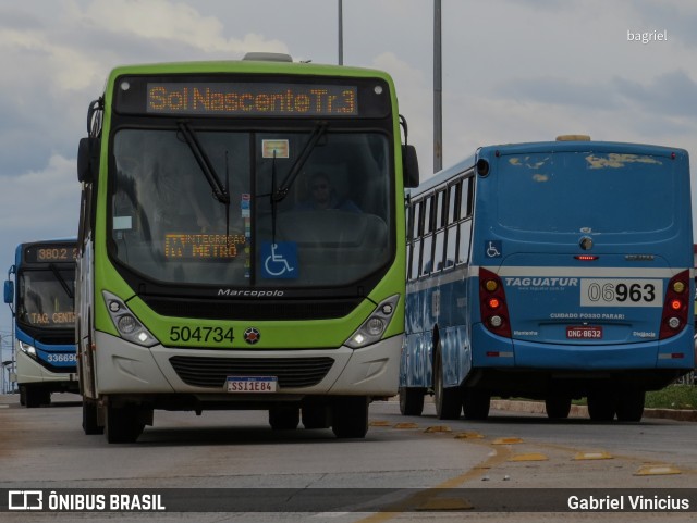 BsBus Mobilidade 504734 na cidade de Taguatinga, Distrito Federal, Brasil, por Gabriel Vinicius. Número da foto: #12690543.