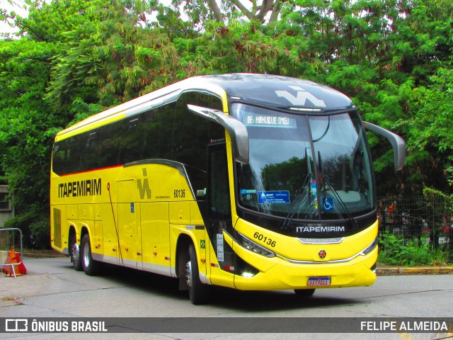 Viação Nova Itapemirim 60136 na cidade de São Paulo, São Paulo, Brasil, por FELIPE ALMEIDA. Número da foto: #12615360.