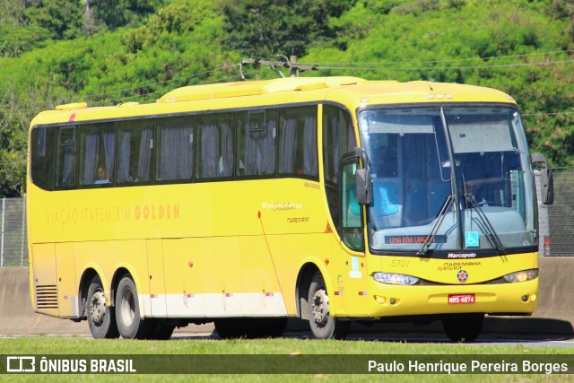 Viação Itapemirim 5701 na cidade de Aparecida, São Paulo, Brasil, por Paulo Henrique Pereira Borges. Número da foto: #12614911.