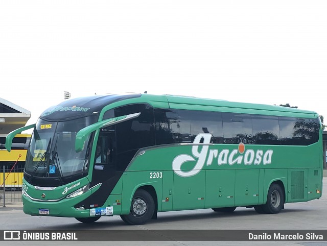 Viação Graciosa 2203 na cidade de Curitiba, Paraná, Brasil, por Danilo Marcelo Silva. Número da foto: #12616263.