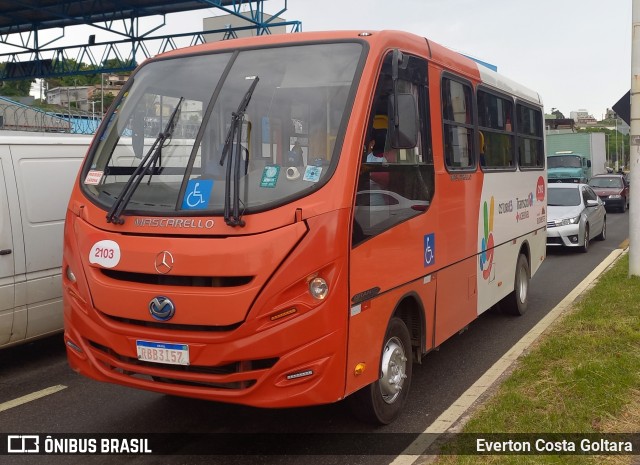 Santa Zita Transportes Coletivos 2103 na cidade de Cariacica, Espírito Santo, Brasil, por Everton Costa Goltara. Número da foto: #12618986.