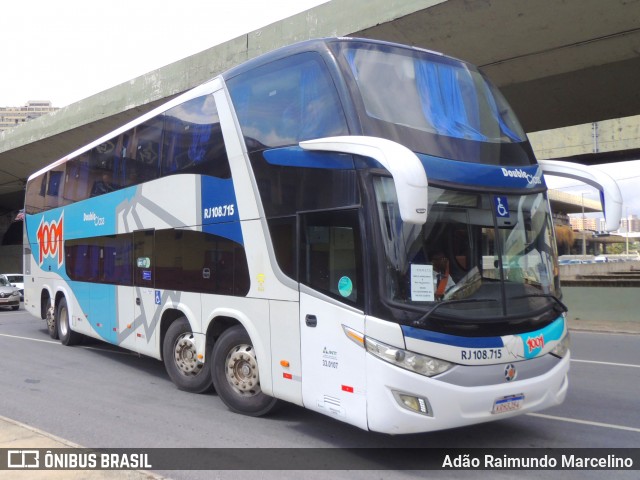 Auto Viação 1001 RJ 108.715 na cidade de Belo Horizonte, Minas Gerais, Brasil, por Adão Raimundo Marcelino. Número da foto: #12618366.