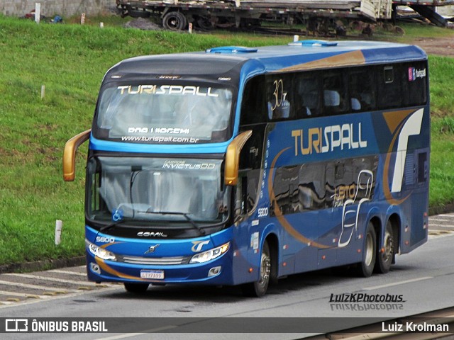 Turispall Transporte e Turismo 5800 na cidade de Juiz de Fora, Minas Gerais, Brasil, por Luiz Krolman. Número da foto: #12621521.