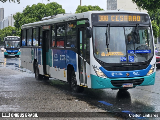 Transportes Campo Grande D53611 na cidade de Rio de Janeiro, Rio de Janeiro, Brasil, por Cleiton Linhares. Número da foto: #12620589.