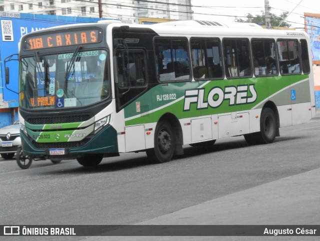 Transportes Flores RJ 128.022 na cidade de Nova Iguaçu, Rio de Janeiro, Brasil, por Augusto César. Número da foto: #12624231.