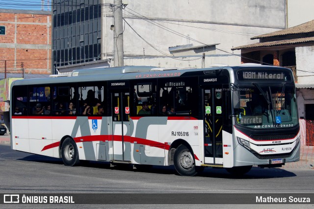 Auto Viação ABC RJ 105.016 na cidade de São Gonçalo, Rio de Janeiro, Brasil, por Matheus Souza. Número da foto: #12623872.