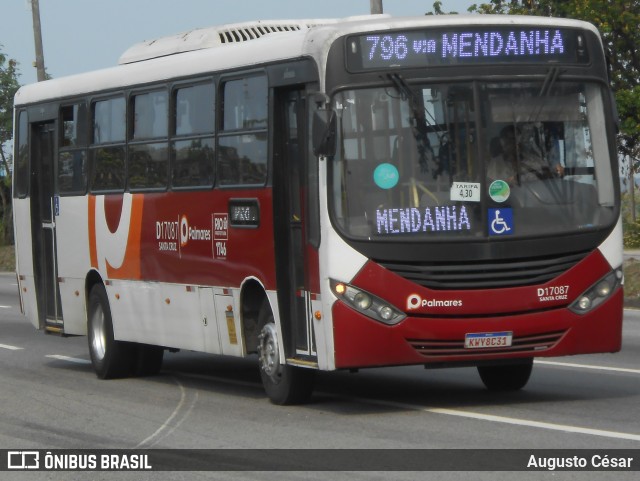 Auto Viação Palmares D17087 na cidade de Rio de Janeiro, Rio de Janeiro, Brasil, por Augusto César. Número da foto: #12624097.