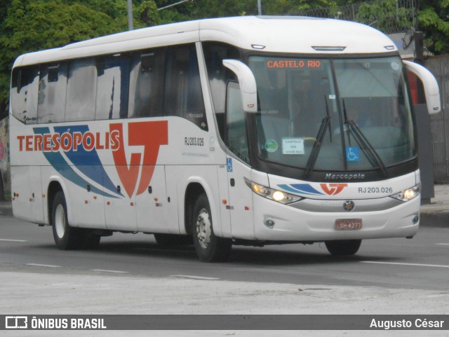 Viação Teresópolis RJ 203.026 na cidade de Rio de Janeiro, Rio de Janeiro, Brasil, por Augusto César. Número da foto: #12623901.