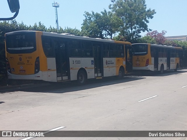 Viação Metrópole Paulista - Zona Leste 3 1333 na cidade de São Paulo, São Paulo, Brasil, por Davi Santos Silva. Número da foto: #12626003.