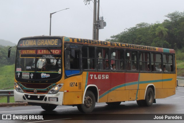 TLGSA - Transporte Loma Grande S.A. - Línea 132 > Transporte LomaGrandense S.A. 1274 na cidade de Caacupé, Cordillera, Paraguai, por José Paredes. Número da foto: #12626133.
