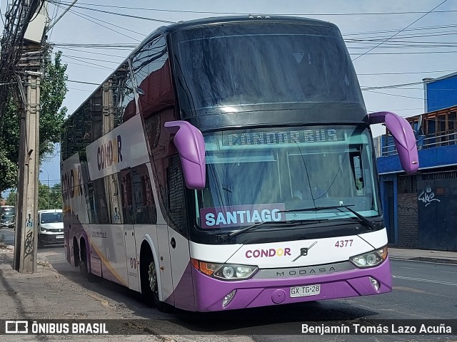 Condorbus 4377 na cidade de Estación Central, Santiago, Metropolitana de Santiago, Chile, por Benjamín Tomás Lazo Acuña. Número da foto: #12626676.