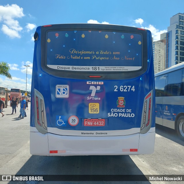 Transcooper > Norte Buss 2 6274 na cidade de Barueri, São Paulo, Brasil, por Michel Nowacki. Número da foto: #12626292.