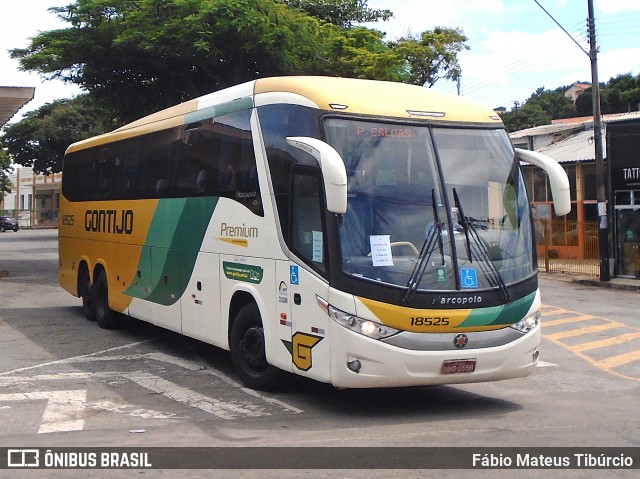 Empresa Gontijo de Transportes 18525 na cidade de Três Corações, Minas Gerais, Brasil, por Fábio Mateus Tibúrcio. Número da foto: #12627670.