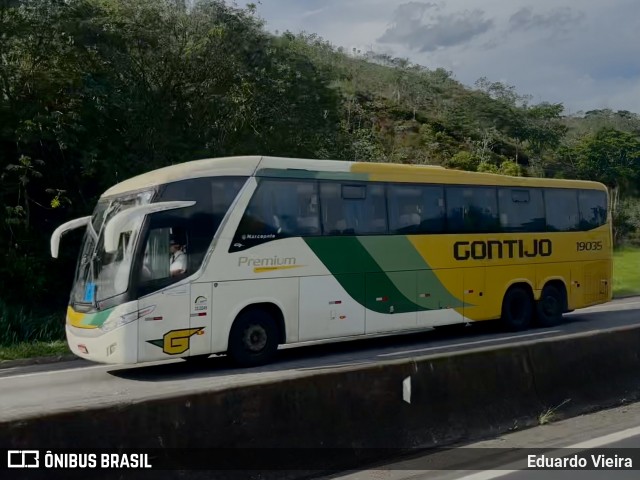 Empresa Gontijo de Transportes 19035 na cidade de Queluz, São Paulo, Brasil, por Eduardo Vieira. Número da foto: #12629086.