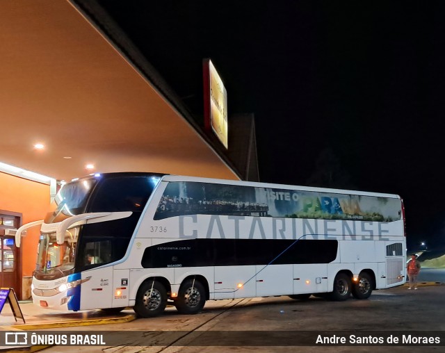 Auto Viação Catarinense 3736 na cidade de Oliveira, Minas Gerais, Brasil, por Andre Santos de Moraes. Número da foto: #12627325.